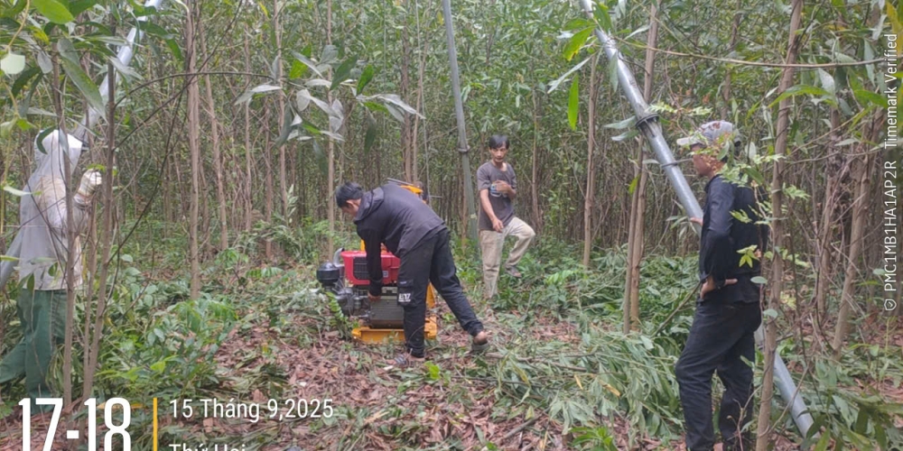 Khoan khảo sát khoáng sản đất làm vật liệu san lấp tại mỏ đất Dốc Mốc 2, xã Ba Tơ, tỉnh Quảng Ngãi