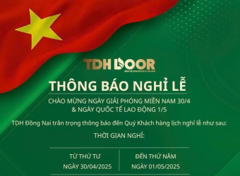 THÔNG BÁO NGHỈ LỄ 30/4 & 1/5