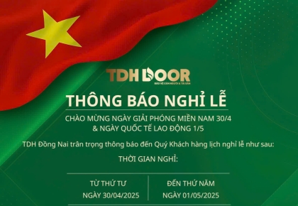 THÔNG BÁO NGHỈ LỄ 30/4 & 1/5